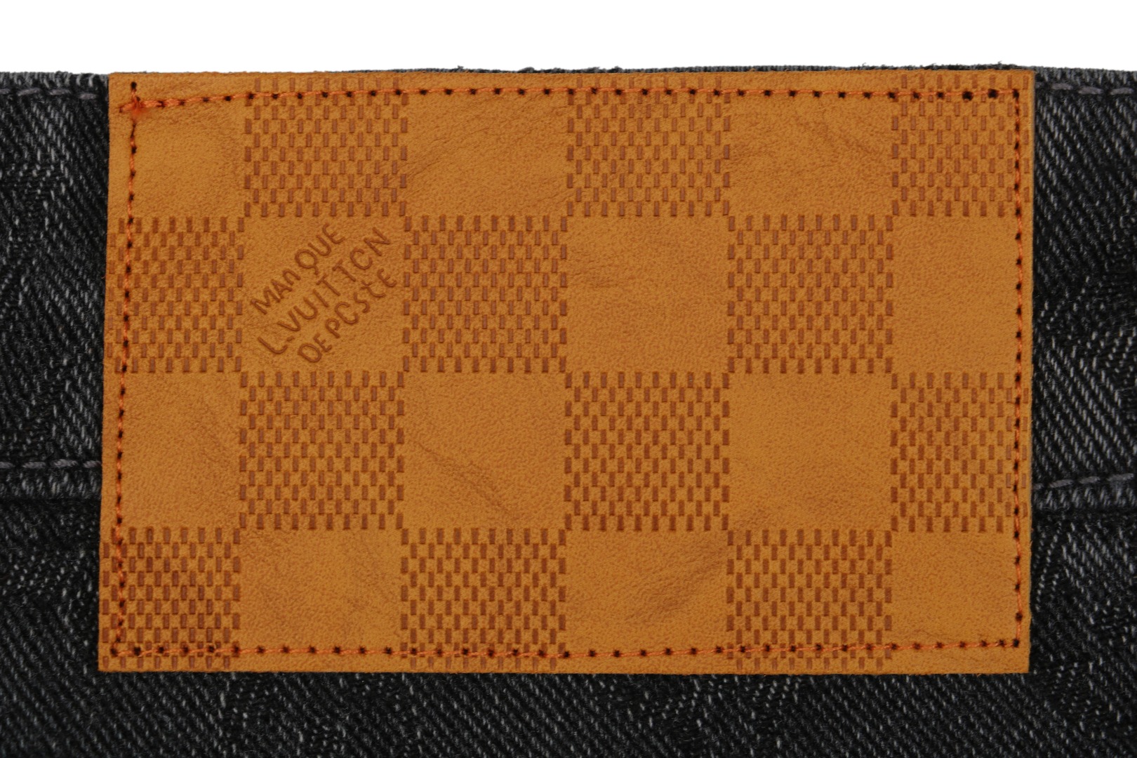 1v 25ss 老花提花皮标牛仔短裤