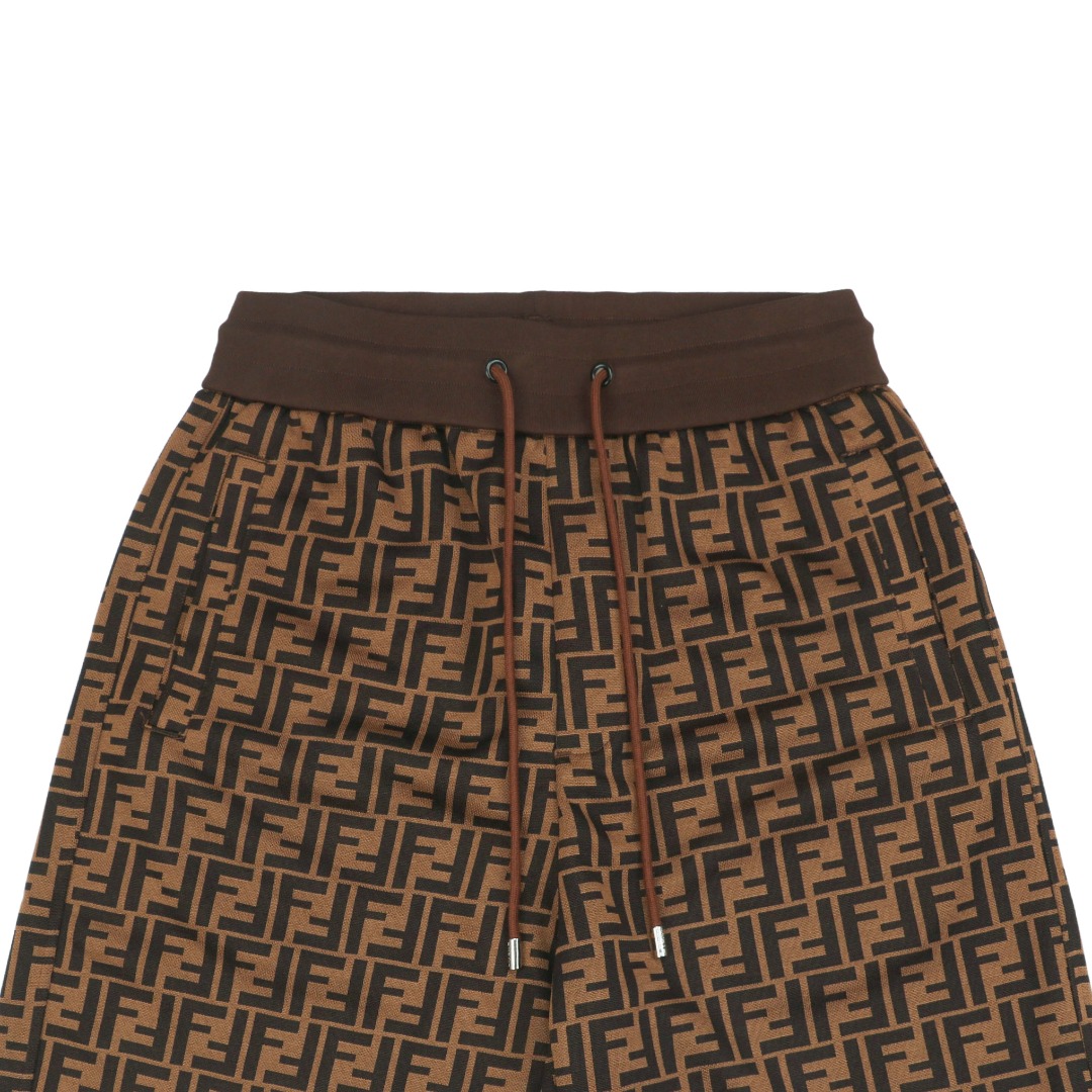 Fendi/芬迪 25ss 满印FF印花拼色腰带短裤