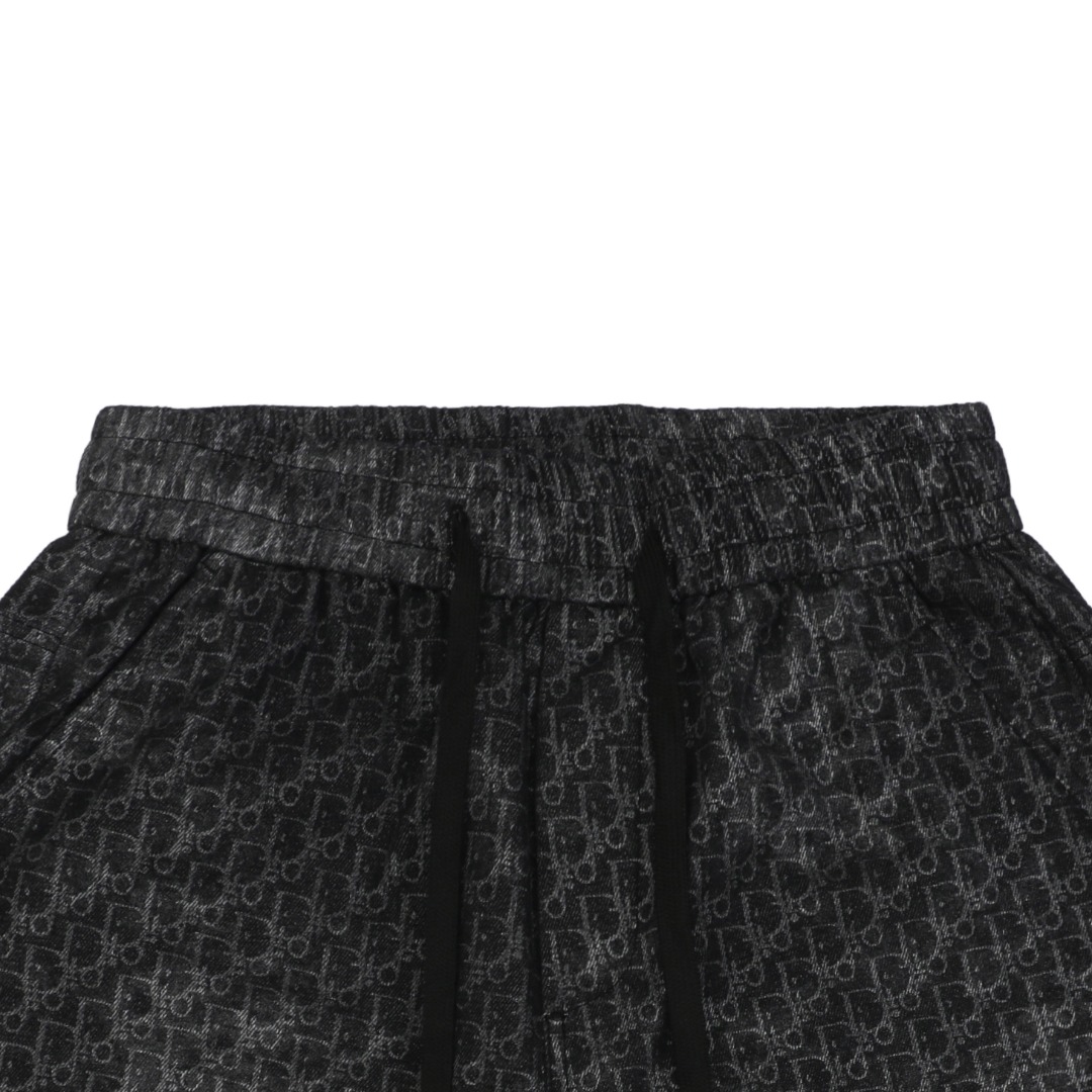 Dior/迪奥 25ss 满印做旧Dio字母牛仔短裤