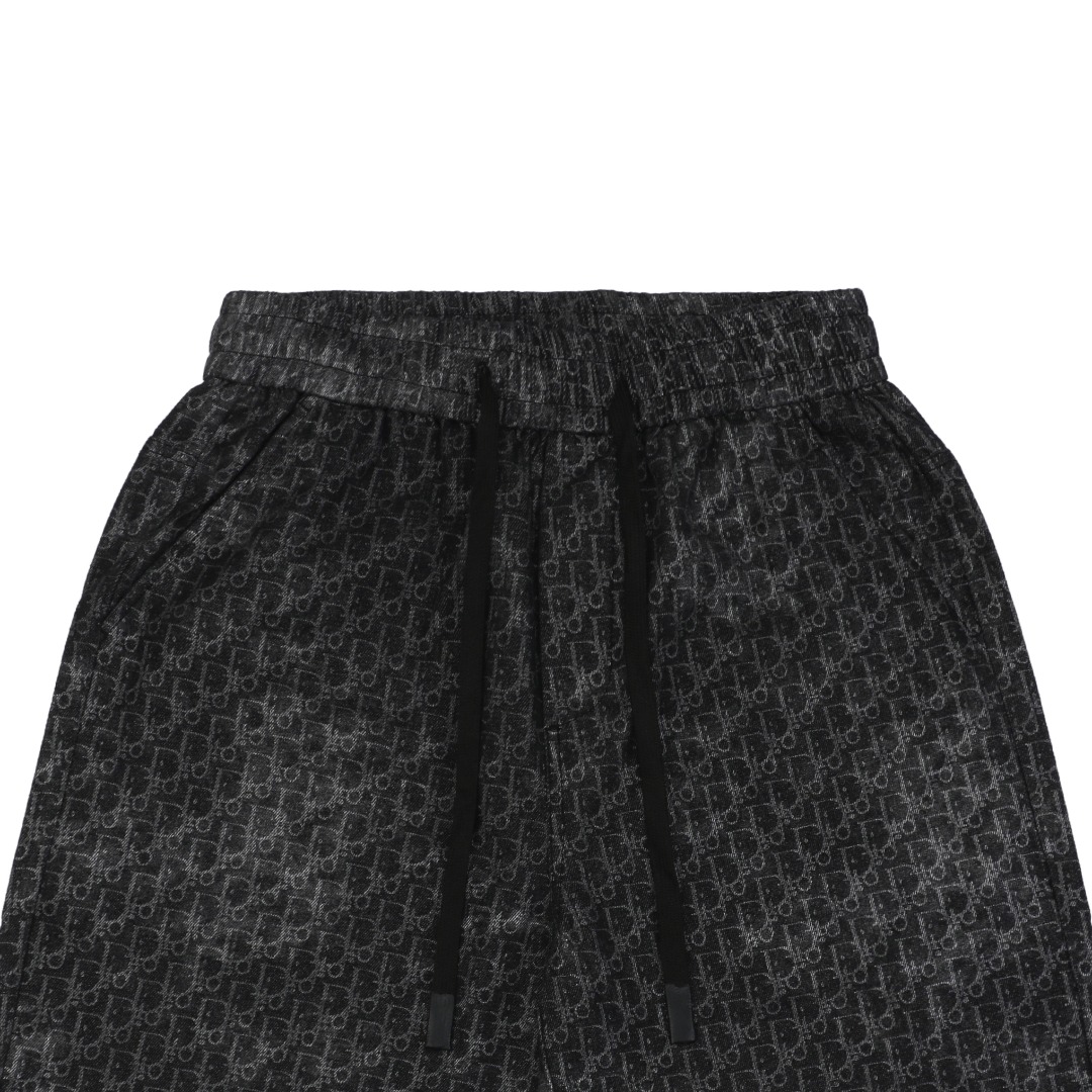 Dior/迪奥 25ss 满印做旧Dio字母牛仔短裤