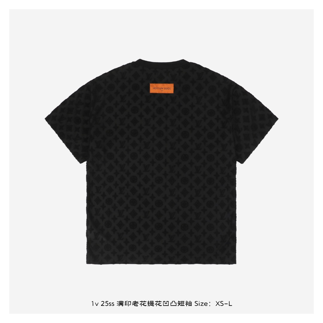 1v 25ss 满印老花提花凹凸短袖