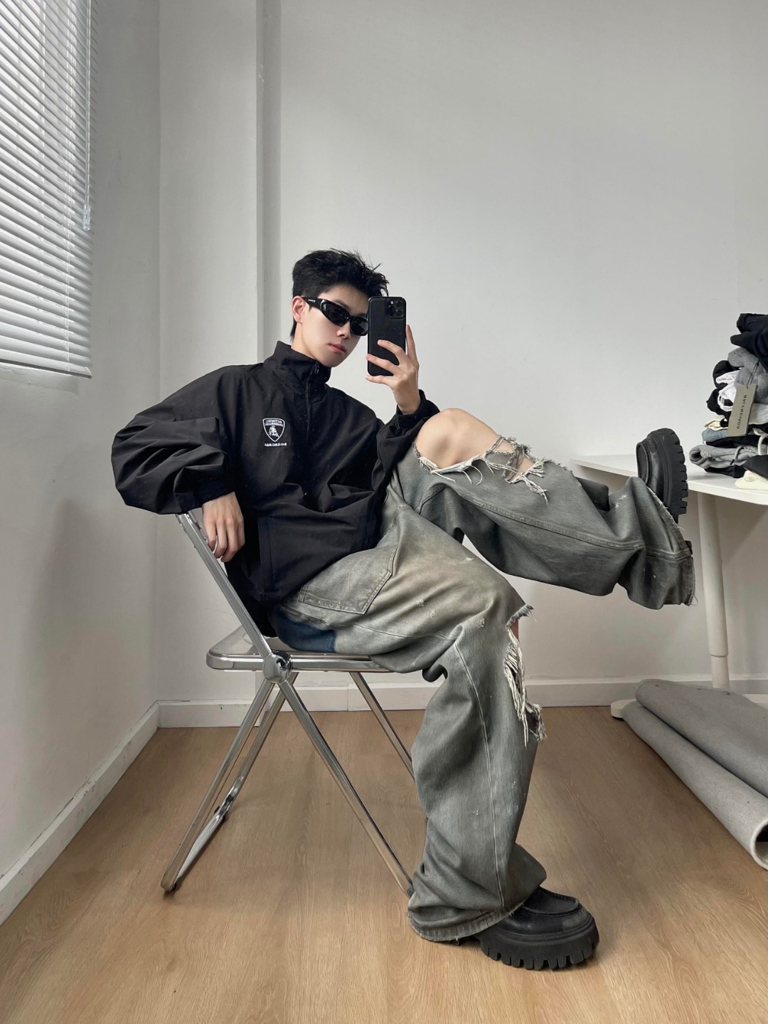 Balenciaga / 巴黎世家 25Fw 
兰博基尼梭织套装 上身咨询图ℹ️