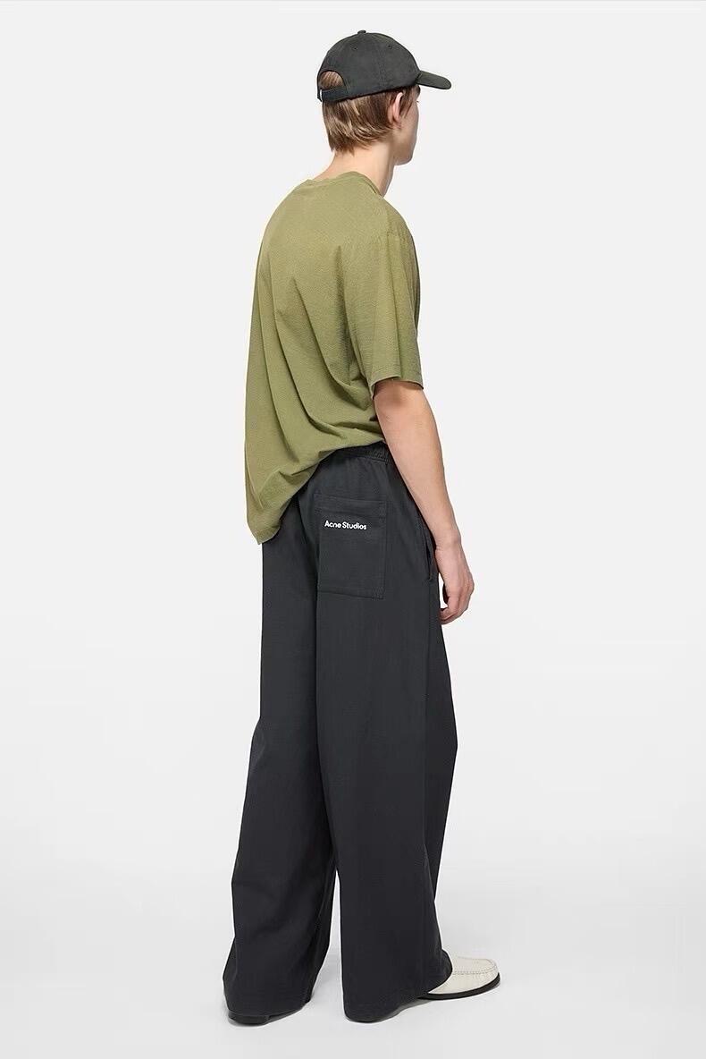 Acne Studios 25Fw Acne后口袋小标印花长裤 上身效果#