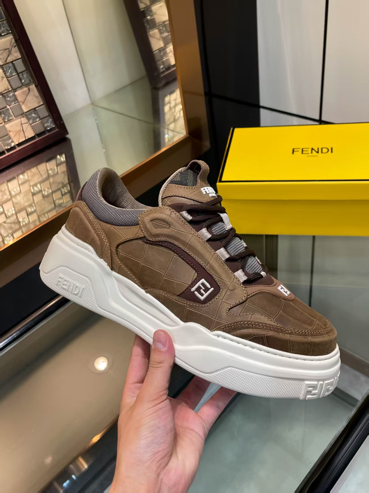 Fendi Match Sneakers Couple Casual Shoes In Leather And Suede - New 2025 3 a1750347628420 2144