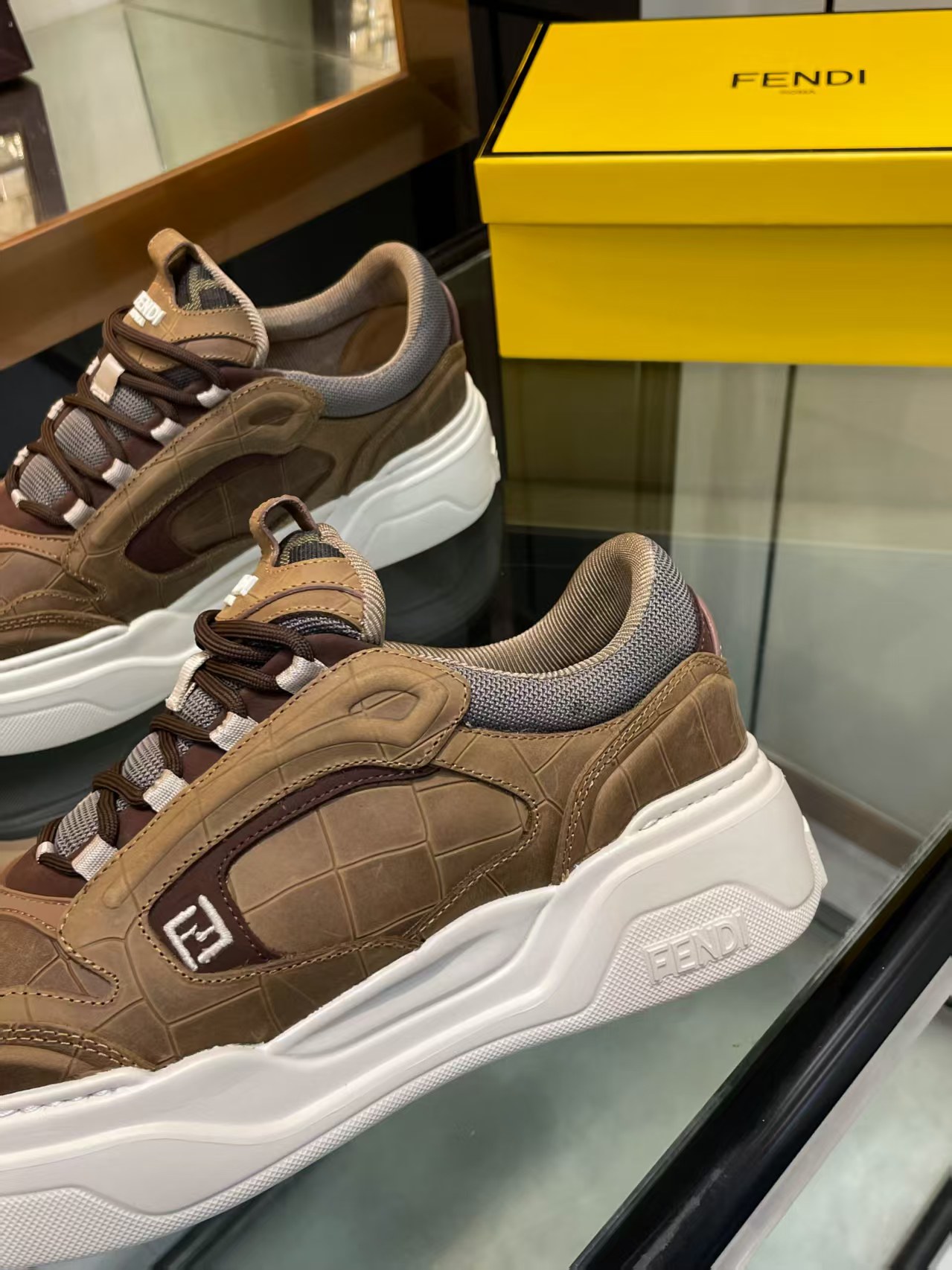 Fendi Match Sneakers Couple Casual Shoes In Leather And Suede - New 2025 2 a1750347628428 7085