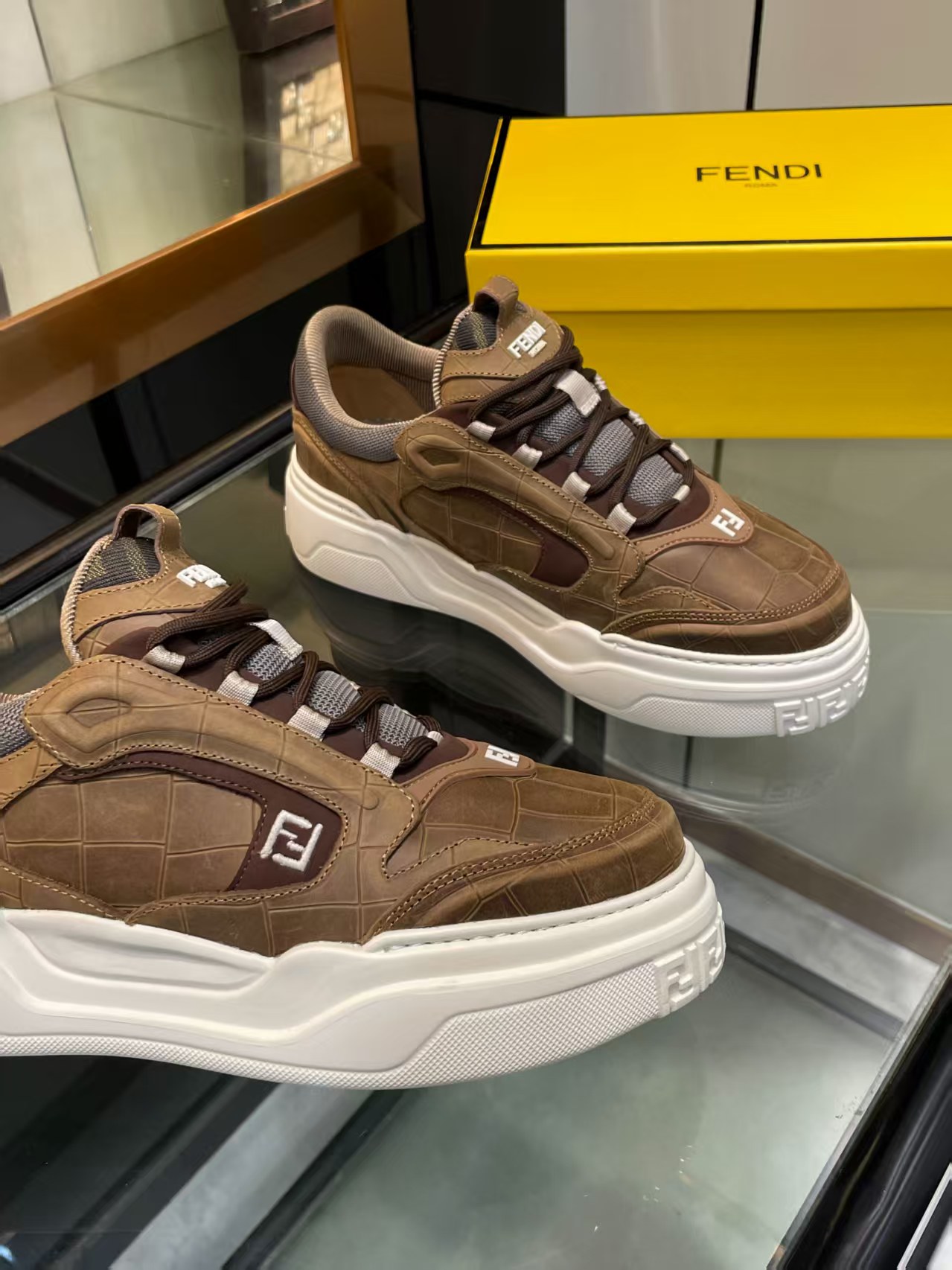 Fendi Match Sneakers Couple Casual Shoes In Leather And Suede - New 2025 9 a1750347629245 5853
