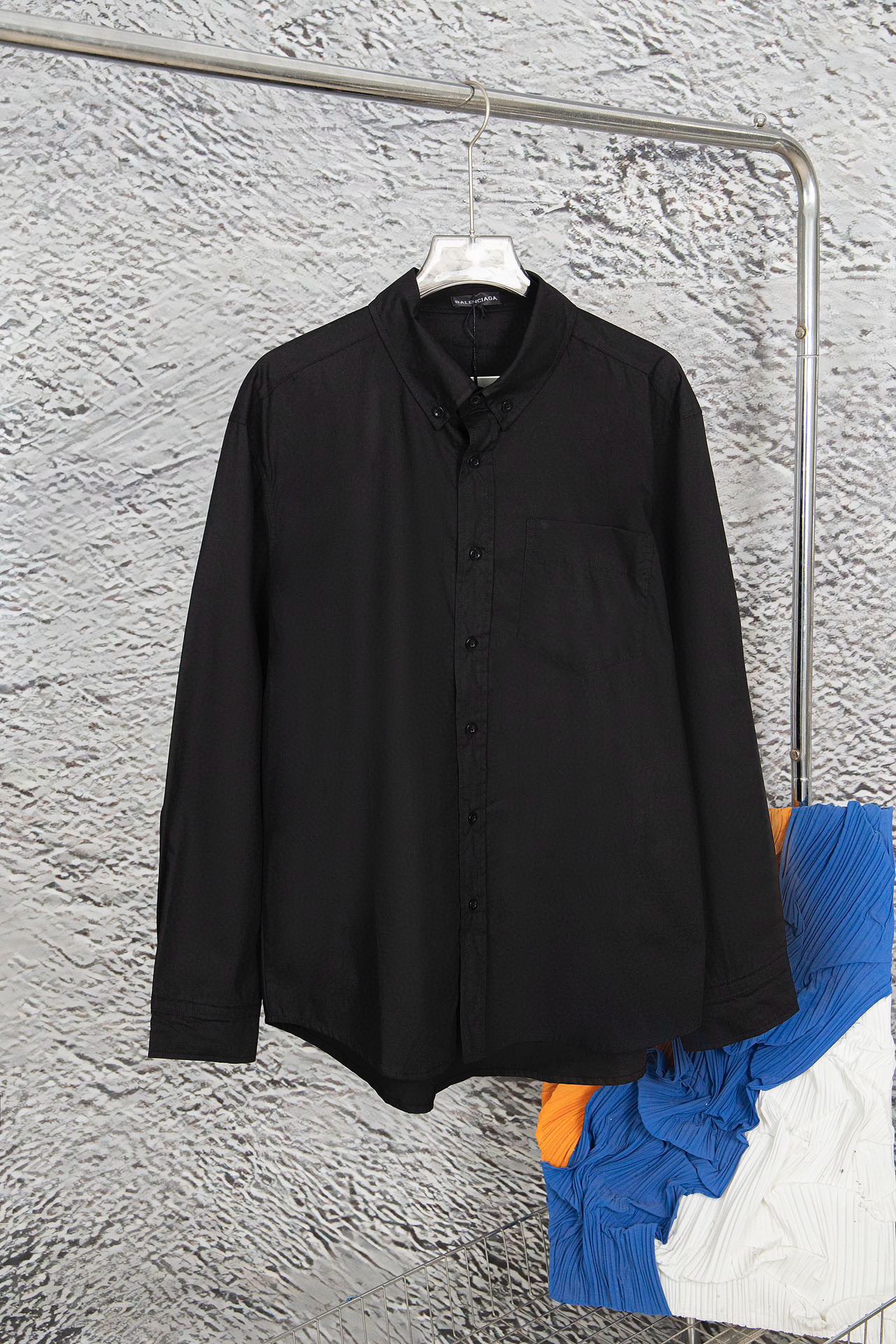 Balenciaga Clothing Shirts & Blouses Black White Printing Cotton Poplin Fabric Long Sleeve