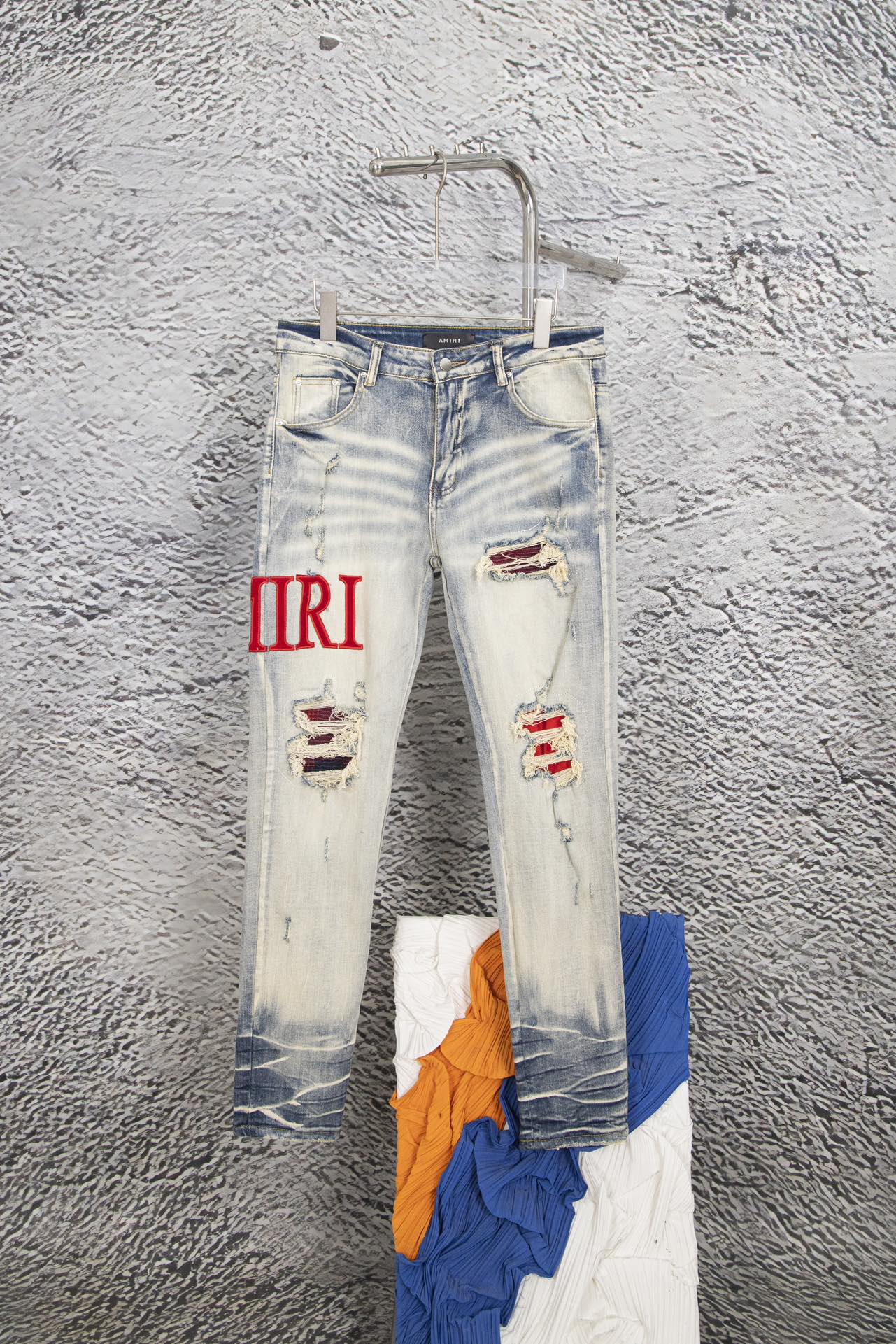 Amiri Buy
 Clothing Jeans Pants & Trousers Blue Red Embroidery