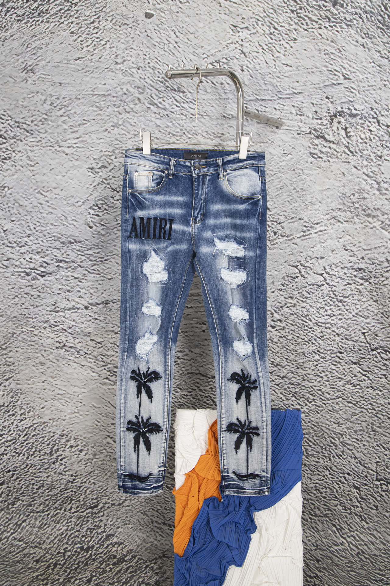 Amiri Clothing Jeans Pants & Trousers Blue Embroidery