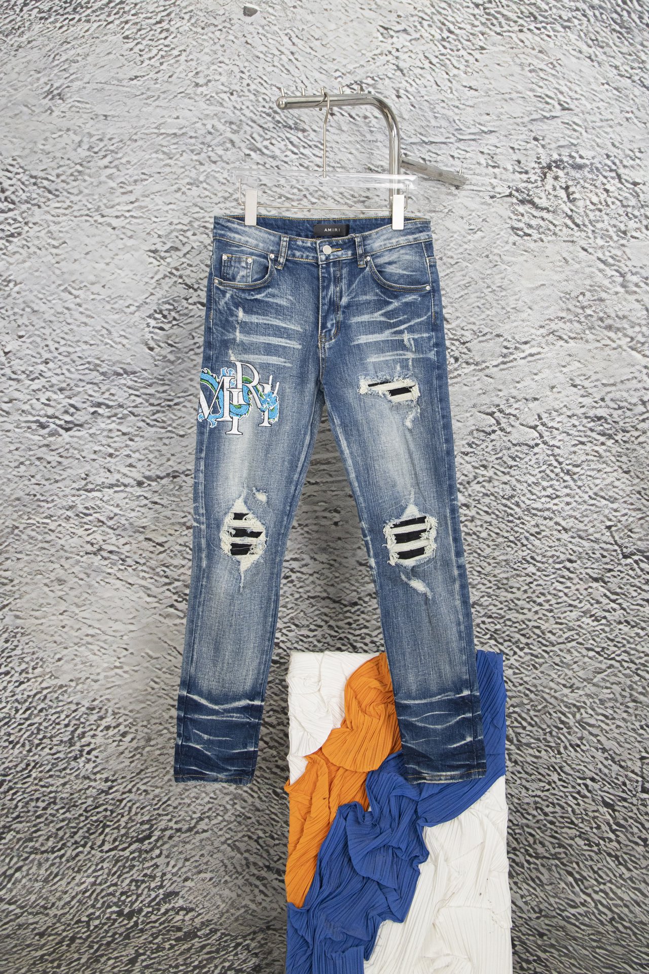 Amiri Clothing Jeans Pants & Trousers Blue Embroidery