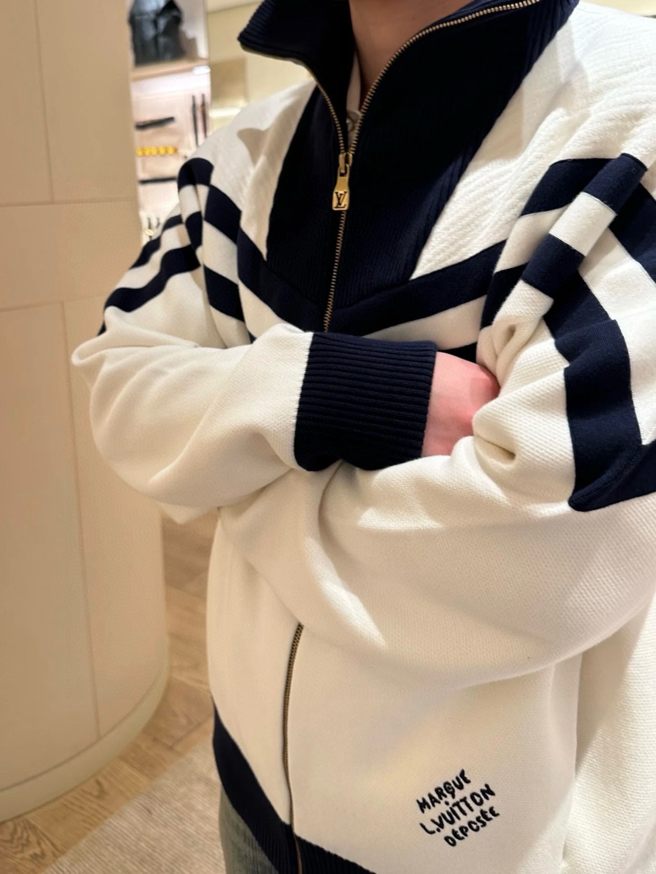 Louis Vuitton Cotton Knit Belted Jacket - Inspired by Nautical Uniforms 9 i1729697134 43 2