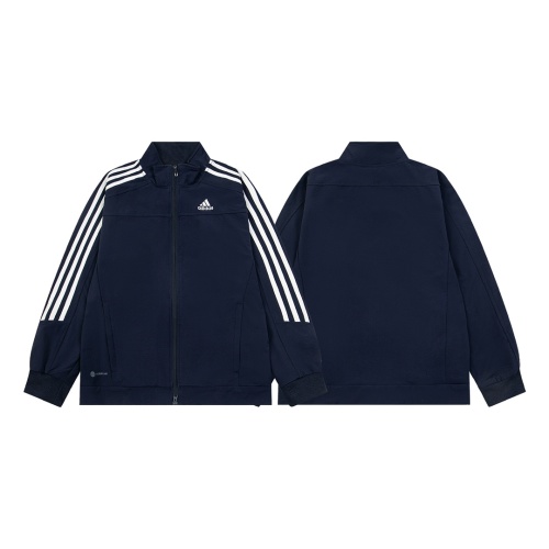 Adidas Denim Jacket Y089 - Stand Collar, Three Stripes, Unisex Style 1 Adidas Denim Jacket Y089 - Stand Collar, Three Stripes, Unisex Style