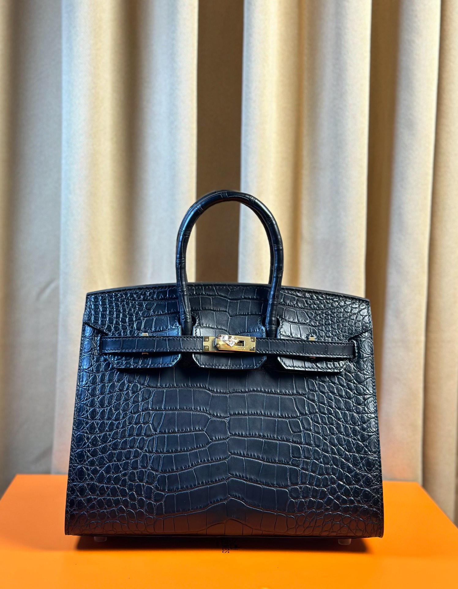 Hermes Birkin Borse Borsette Nero Hardware oro Cuoio di coccodrillo