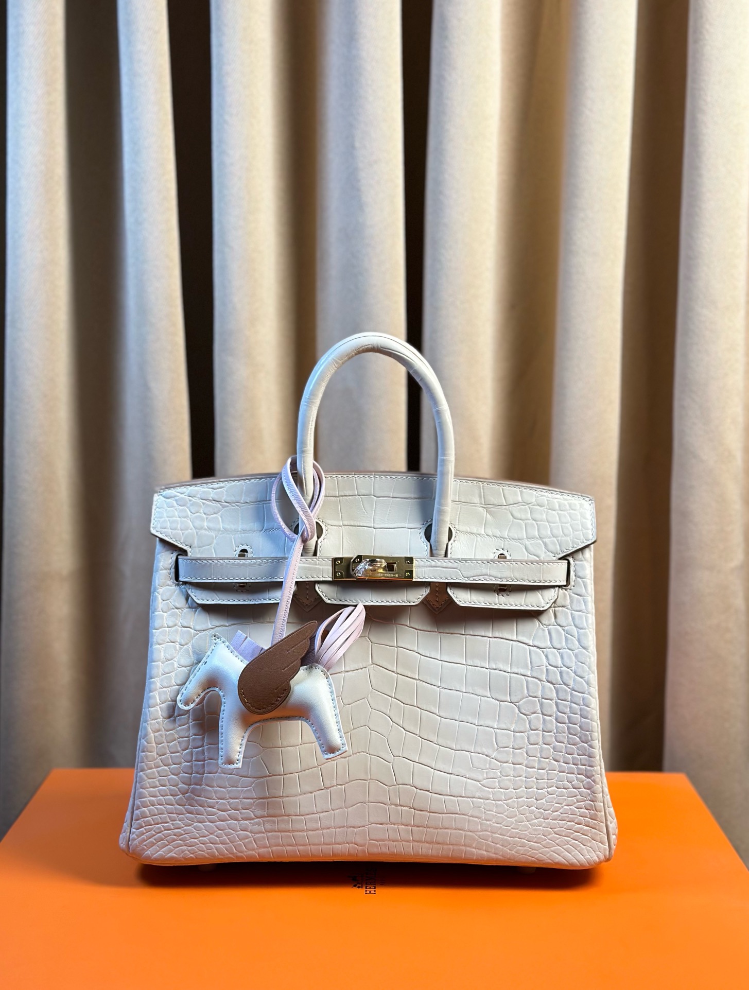 Hermes Birkin Borse Borsette Milkshake bianco Bianco Hardware argento Cuoio di coccodrillo