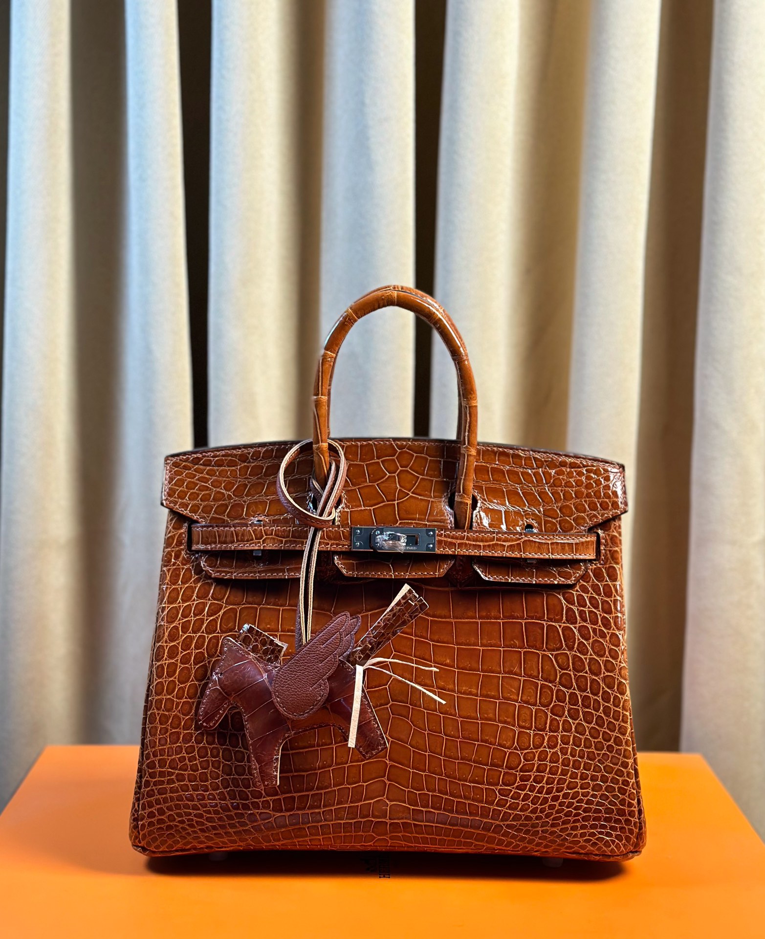 Hermes Birkin Borse Borsette Marrone Hardware argento Cuoio di coccodrillo