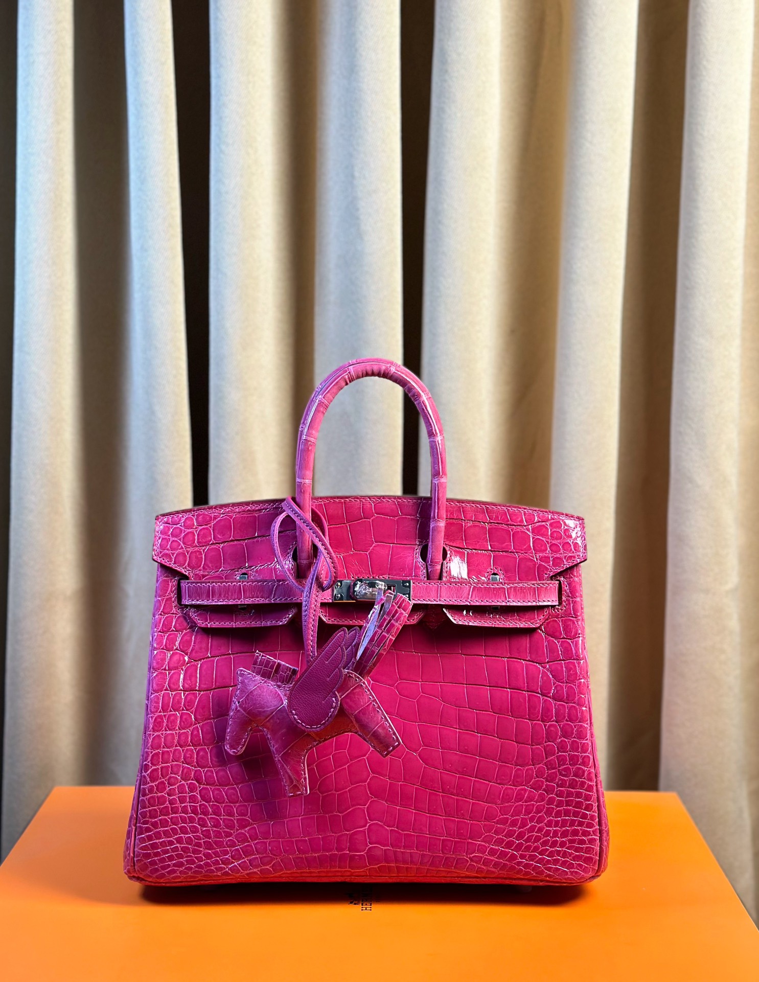 Hermes Birkin Borse Borsette Rosso Rose Hardware argento Cuoio di coccodrillo