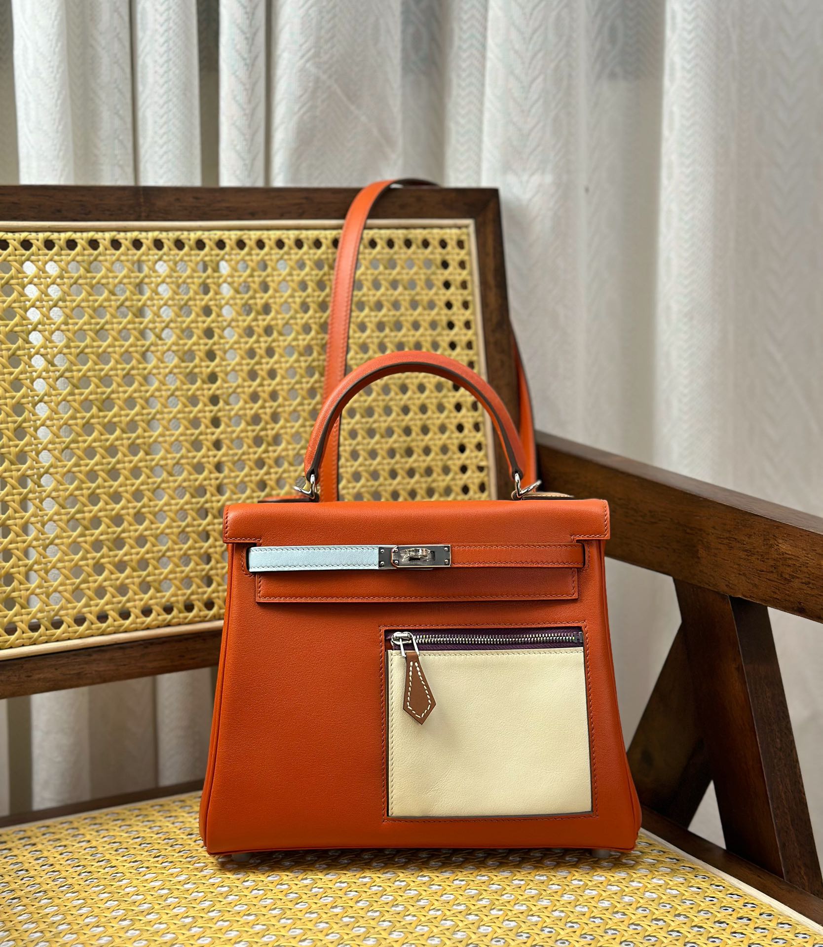 Hermès Rare Edition Counter Inspection Kelly 25cm Colormatic Limited Series Pocket Bag