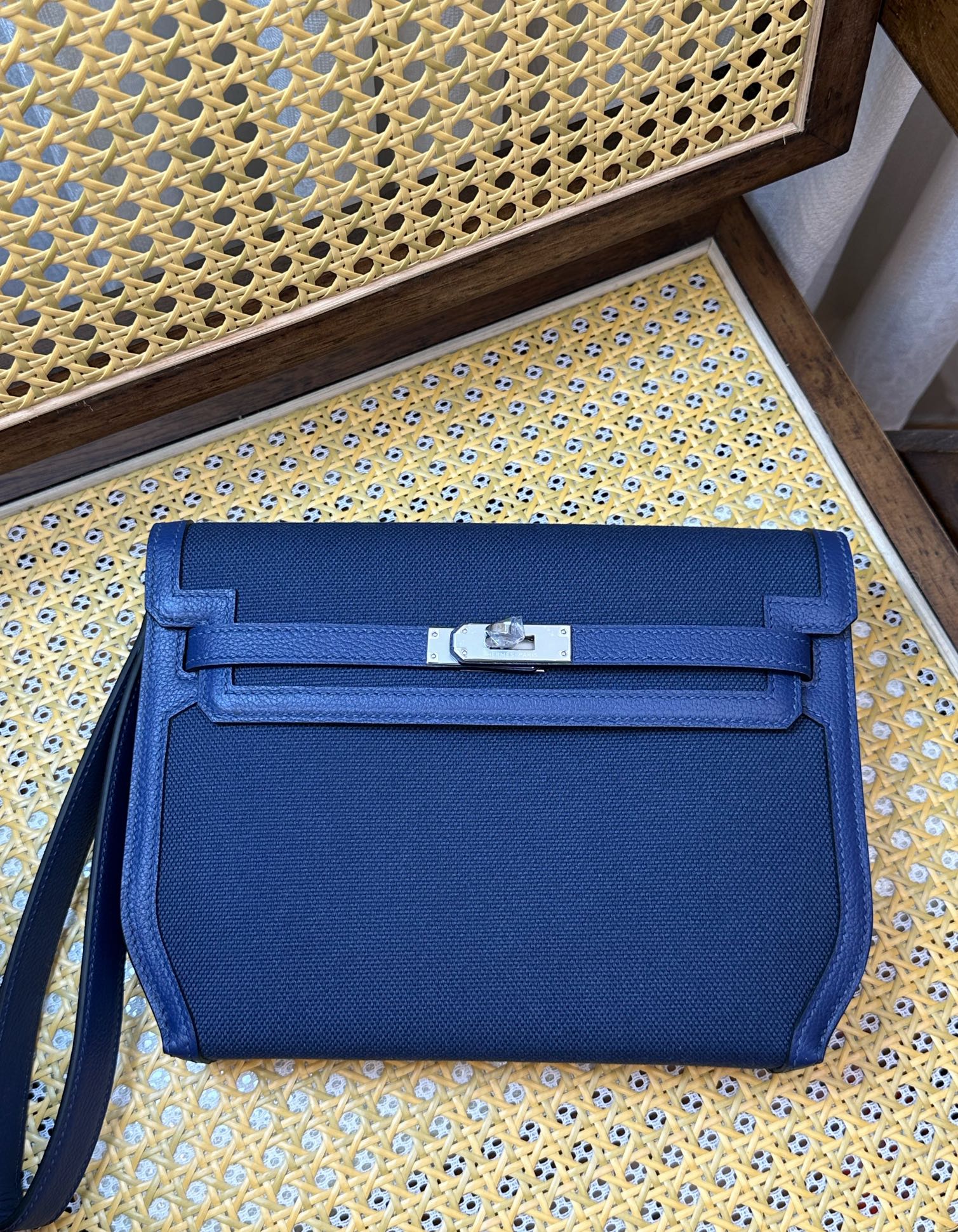 Hermes Kelly Borse Pochette Hardware argento Tela