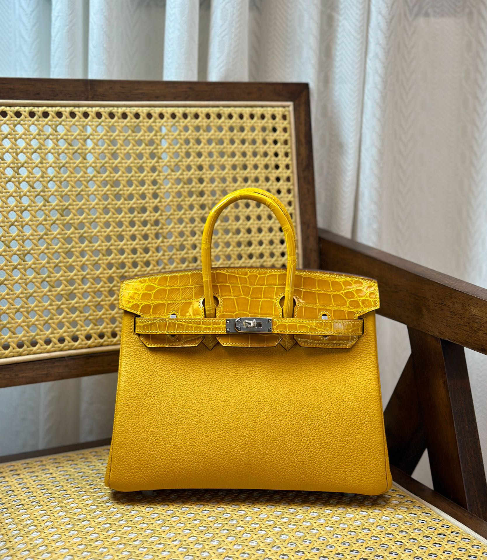 Hermes Birkin Borse Borsette Giallo ambra Hardware argento