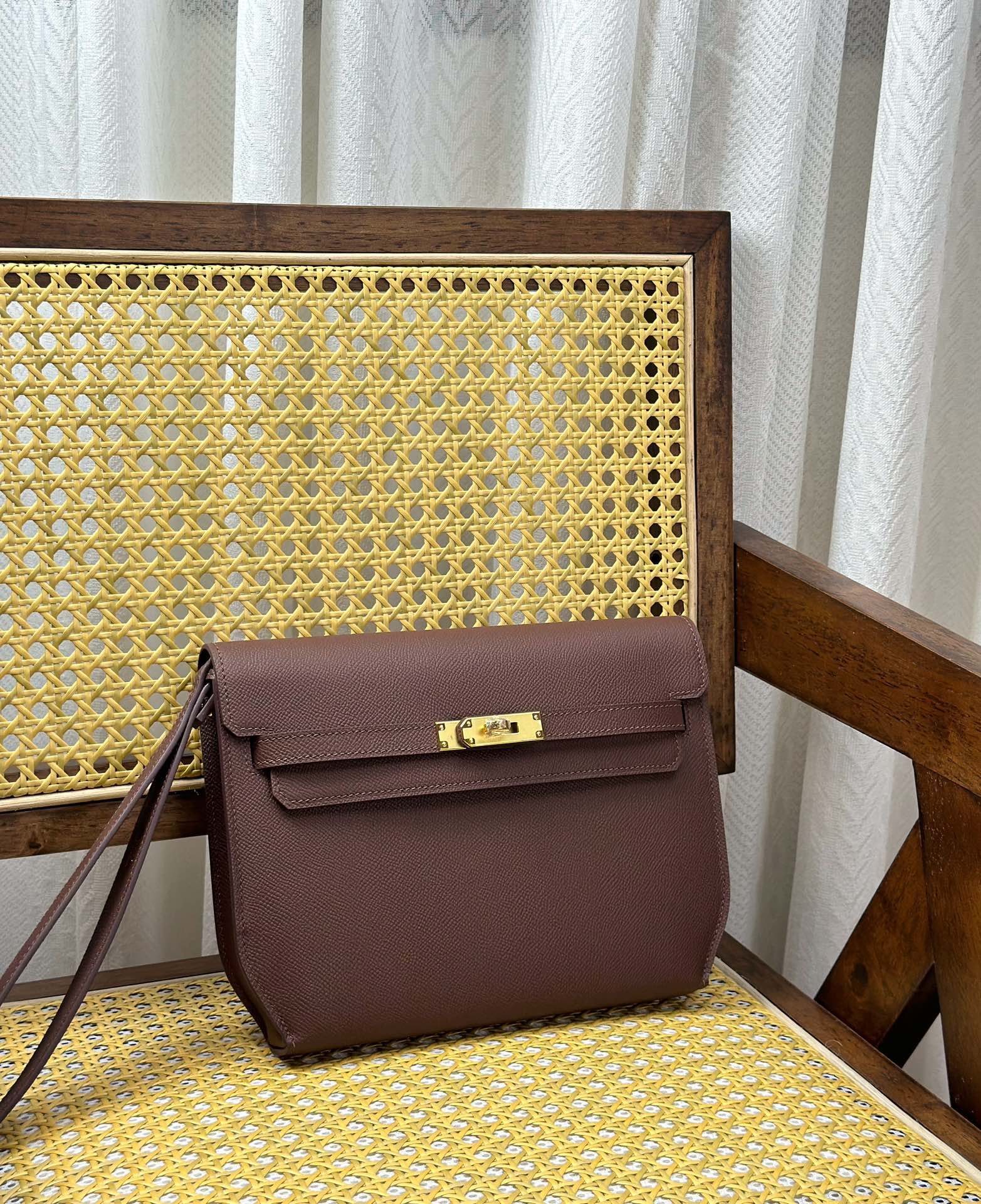 Hermes Kelly Borse Pochette Maroon Rosso Hardware oro