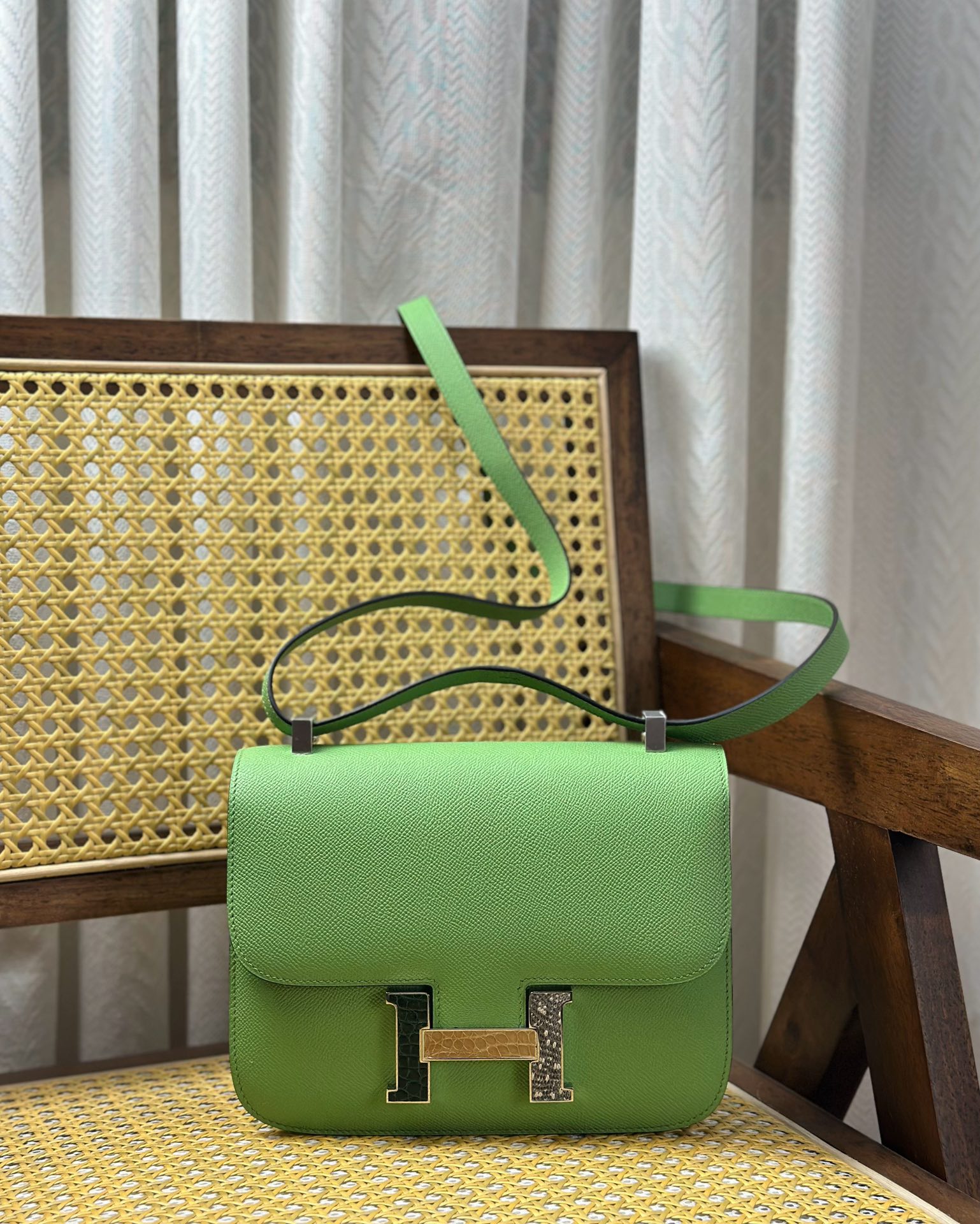 Hermès Keding Kangkang Constance/ 24cm Avocado Green
