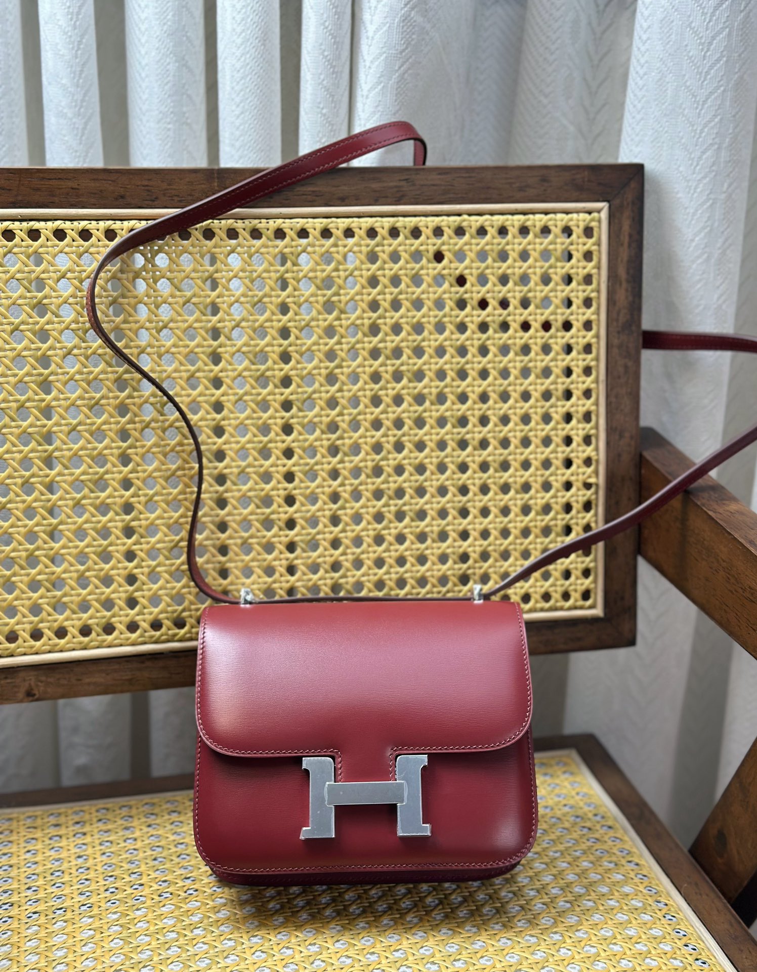Hermès Kedingkangkang 19cm red silver buckle