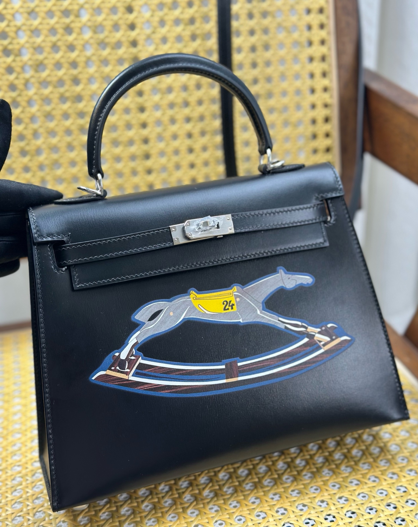 Hermès Hermes Kelly/25cm Box new leather painted silver buckle
