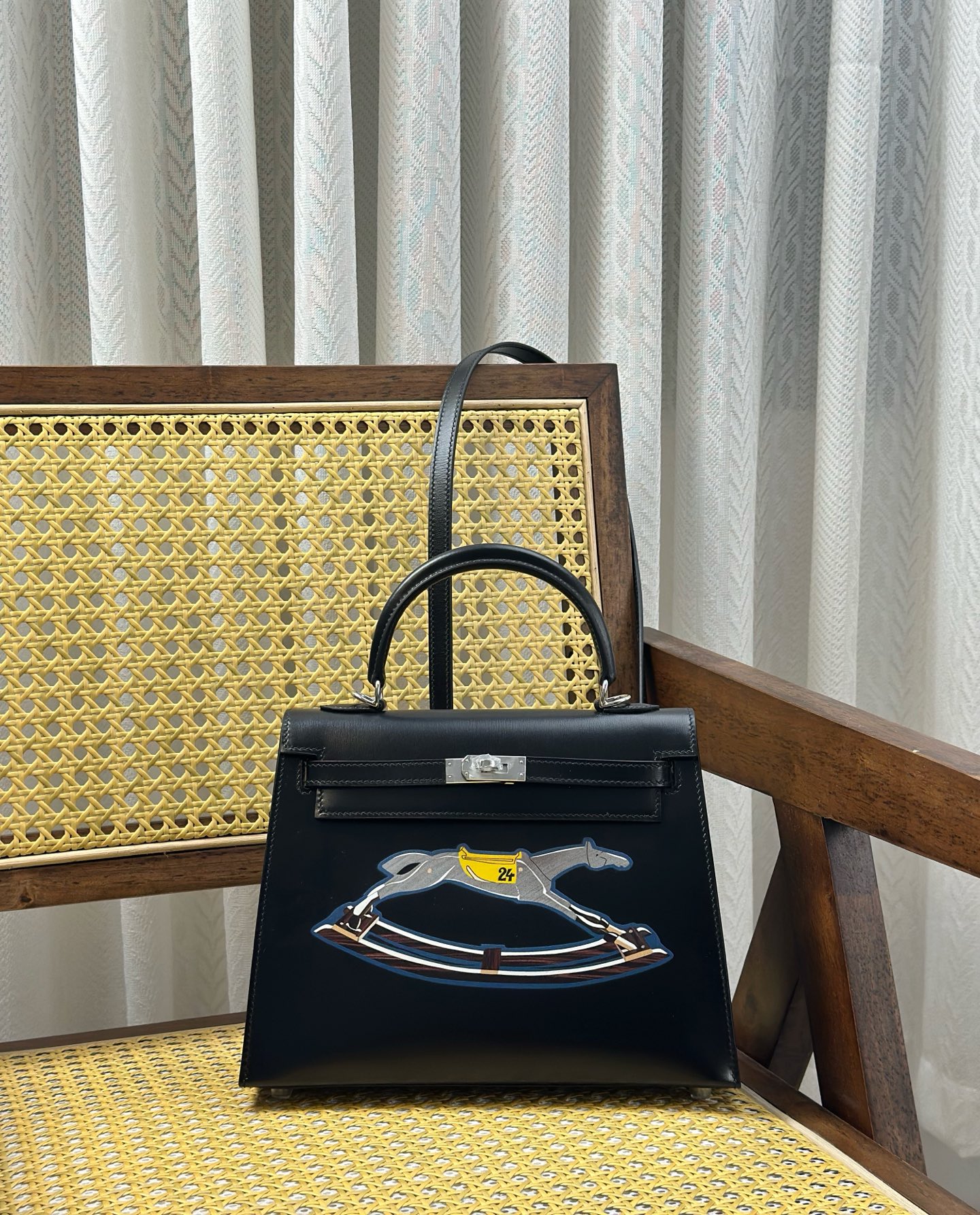 Hermès Hermes Kelly/25cm Box new leather painted silver buckle