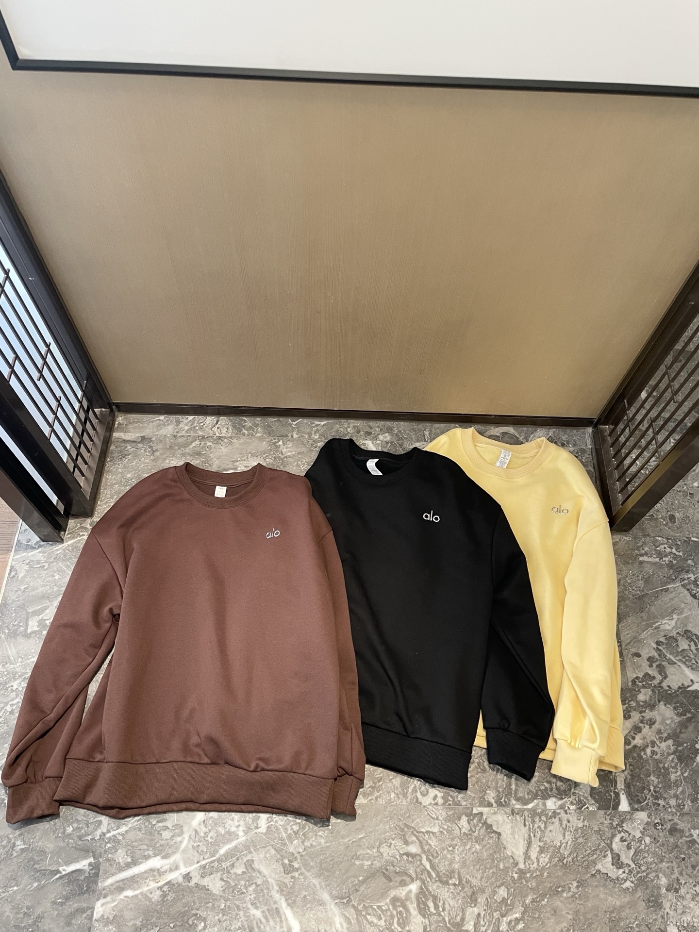 Alo long sleeve lounge yellow yoga