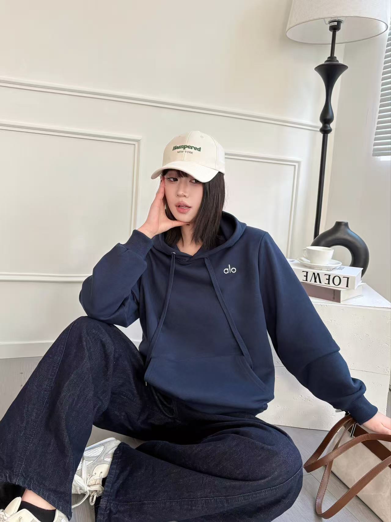 Alo Accolade jacket lounge navy yoga