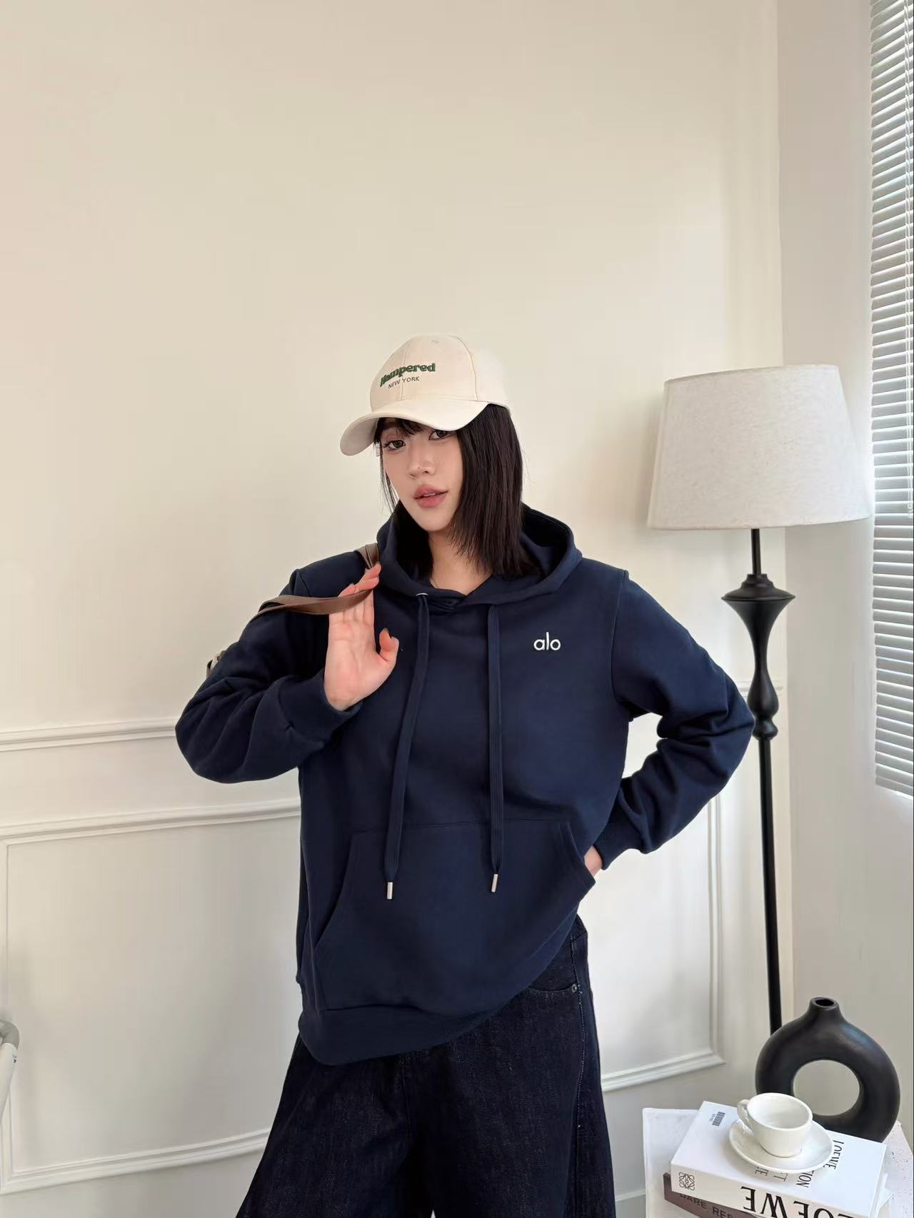 Alo Accolade jacket lounge navy yoga