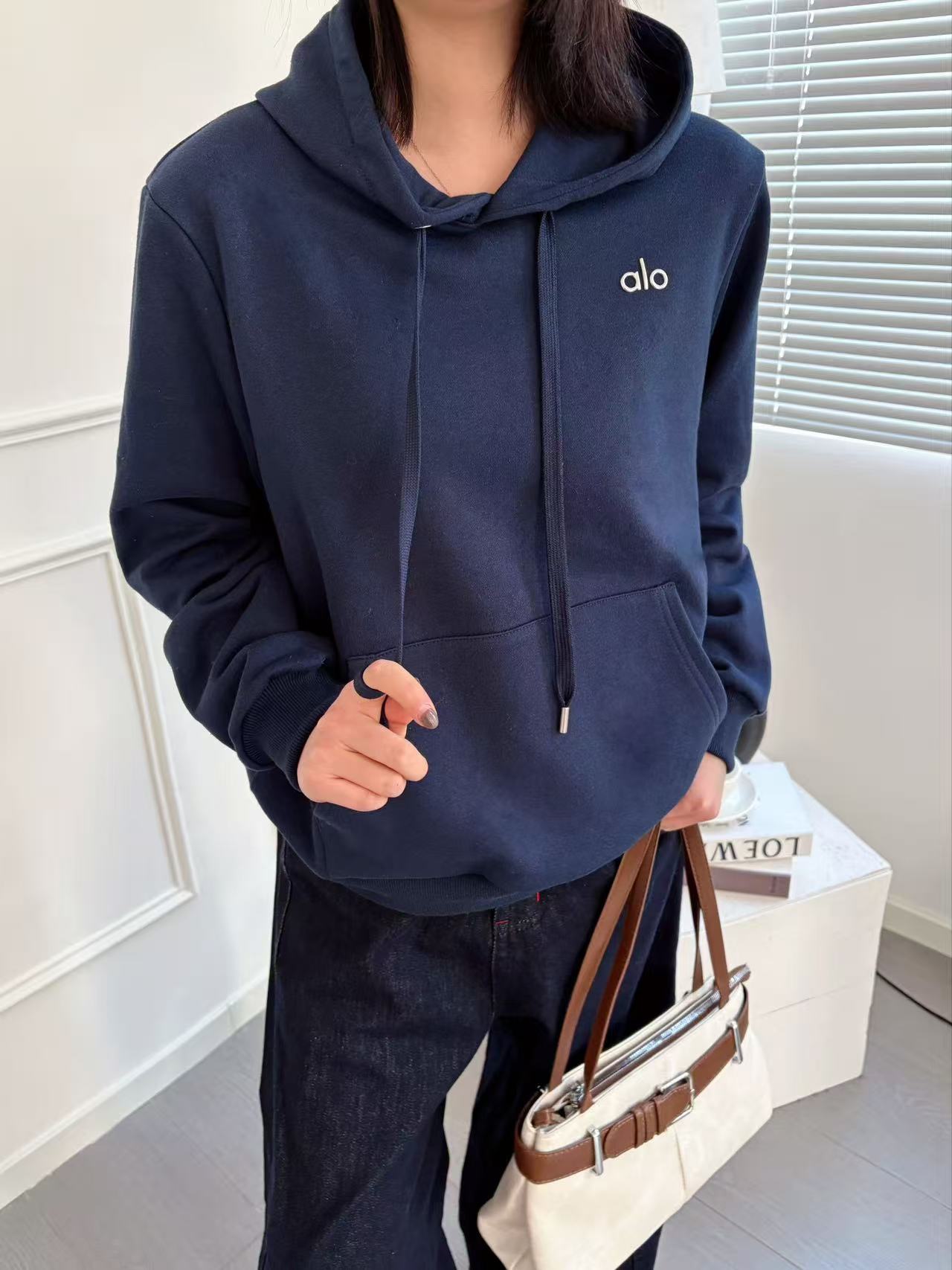 Alo Accolade jacket lounge navy yoga