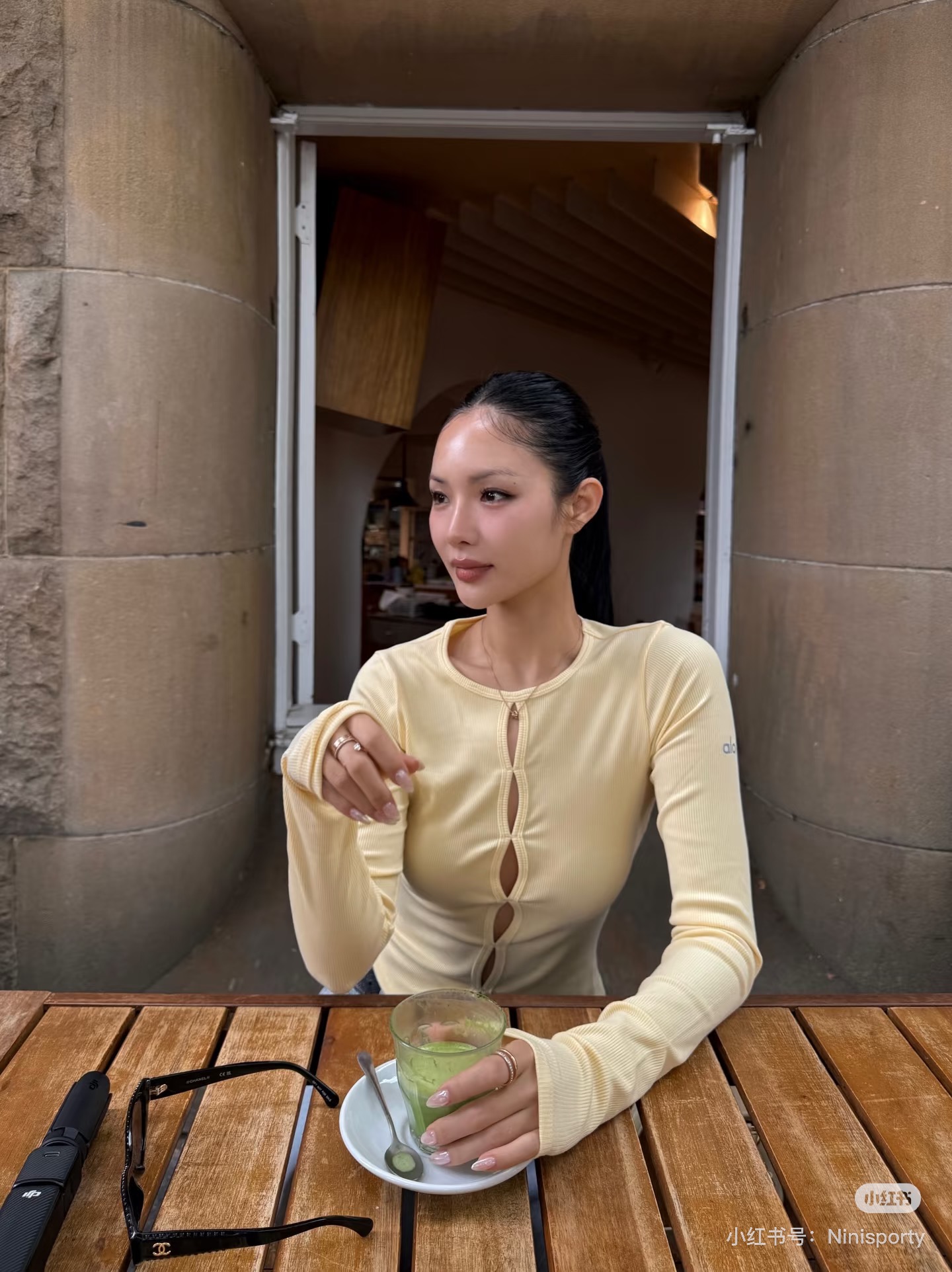 Alo long sleeve everyday pale yellow yoga