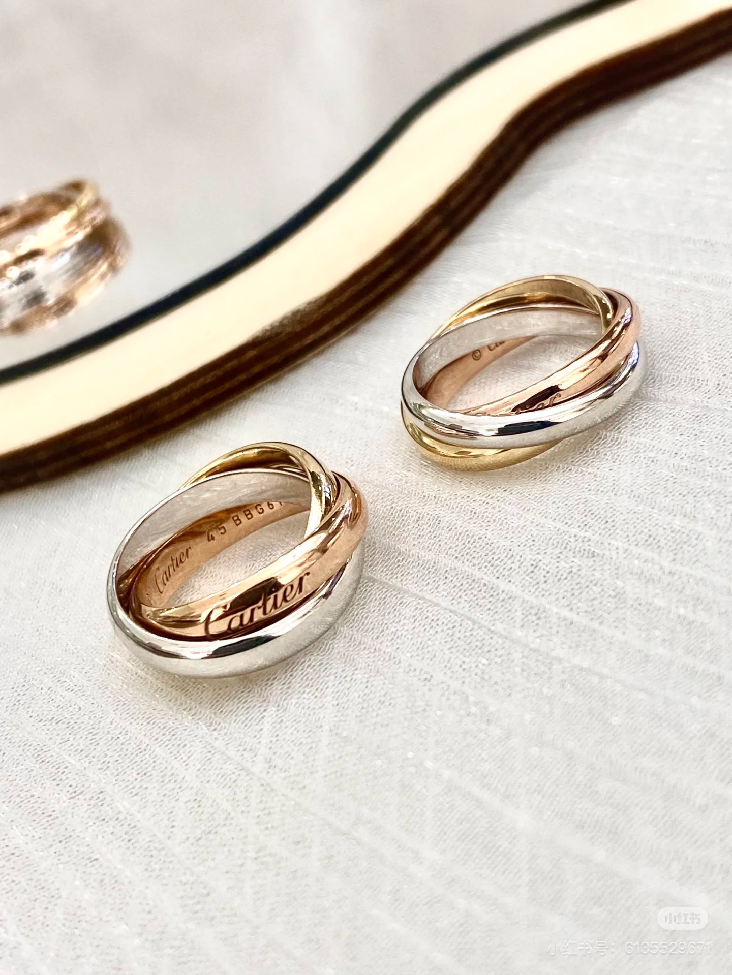 【情人节礼物】 卡地亚新款三色戒指 情侣对戒男女款！