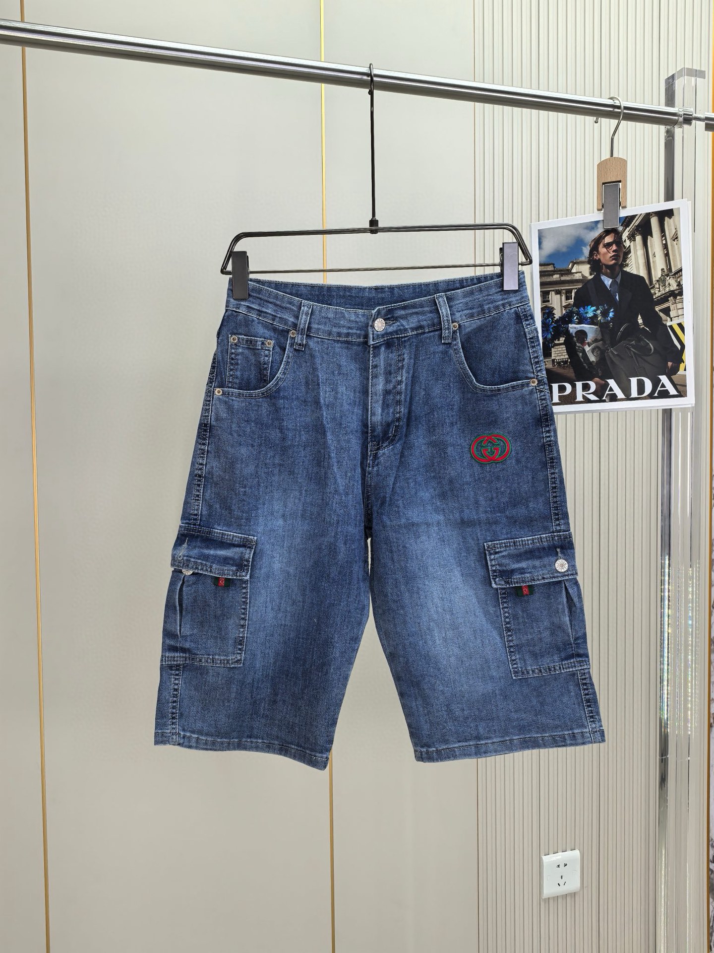 Gucci Denim Cargo Shorts Men's 2025 Spring/Summer Collection Size 29-40
