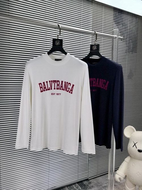 Balenciaga 2025 Early Autumn Long Sleeve T-Shirt, Premium Cotton Fabric 1 Balenciaga 2025 Early Autumn Long Sleeve T-Shirt, Premium Cotton Fabric