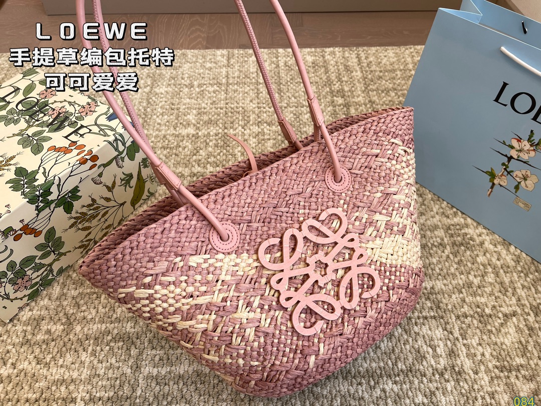 Loewe Handbags Tote Bags Straw Woven Casual