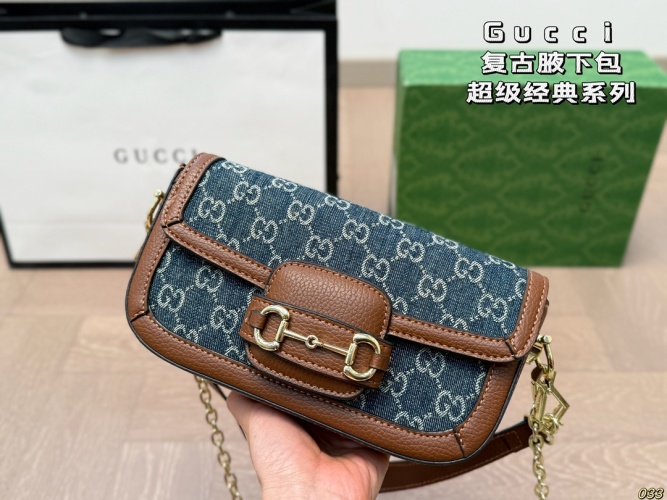 Gucci 1955 Horsebit Denim Shoulder Bag, Vintage Style, Timeless Design 1 Gucci 1955 Horsebit Denim Shoulder Bag, Vintage Style, Timeless Design