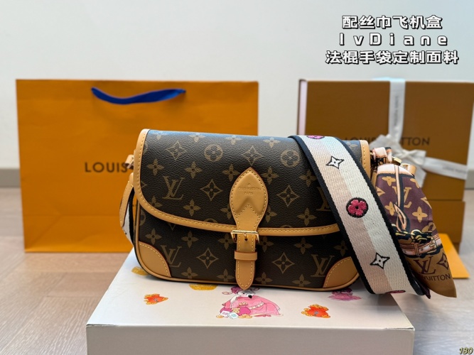 Louis Vuitton Diane Baguette Bag with Scarf & Two Straps - 25x15