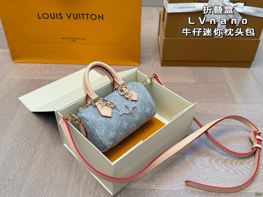 Louis Vuitton Speedy Nano Denim Mini Pillow Bag Adjustable Strap - Chic & Light 4 i1747144898 2632 6
