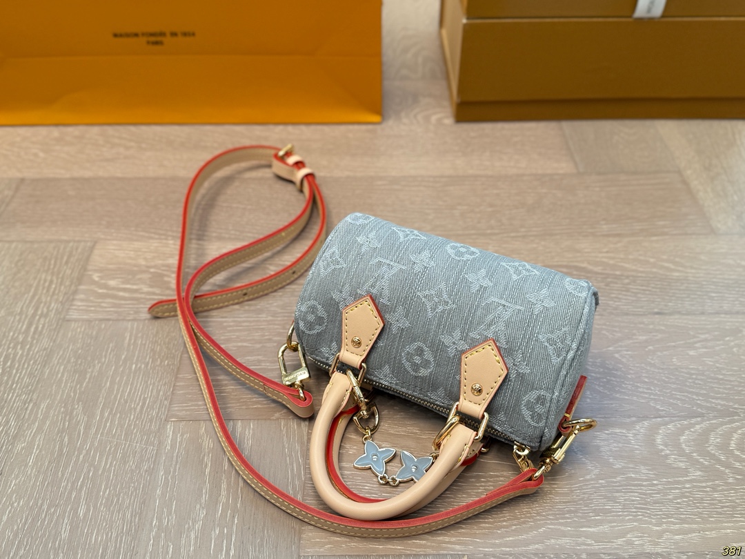 Louis Vuitton Speedy Nano Denim Mini Pillow Bag Adjustable Strap - Chic & Light 9 i1747144898 5259 1