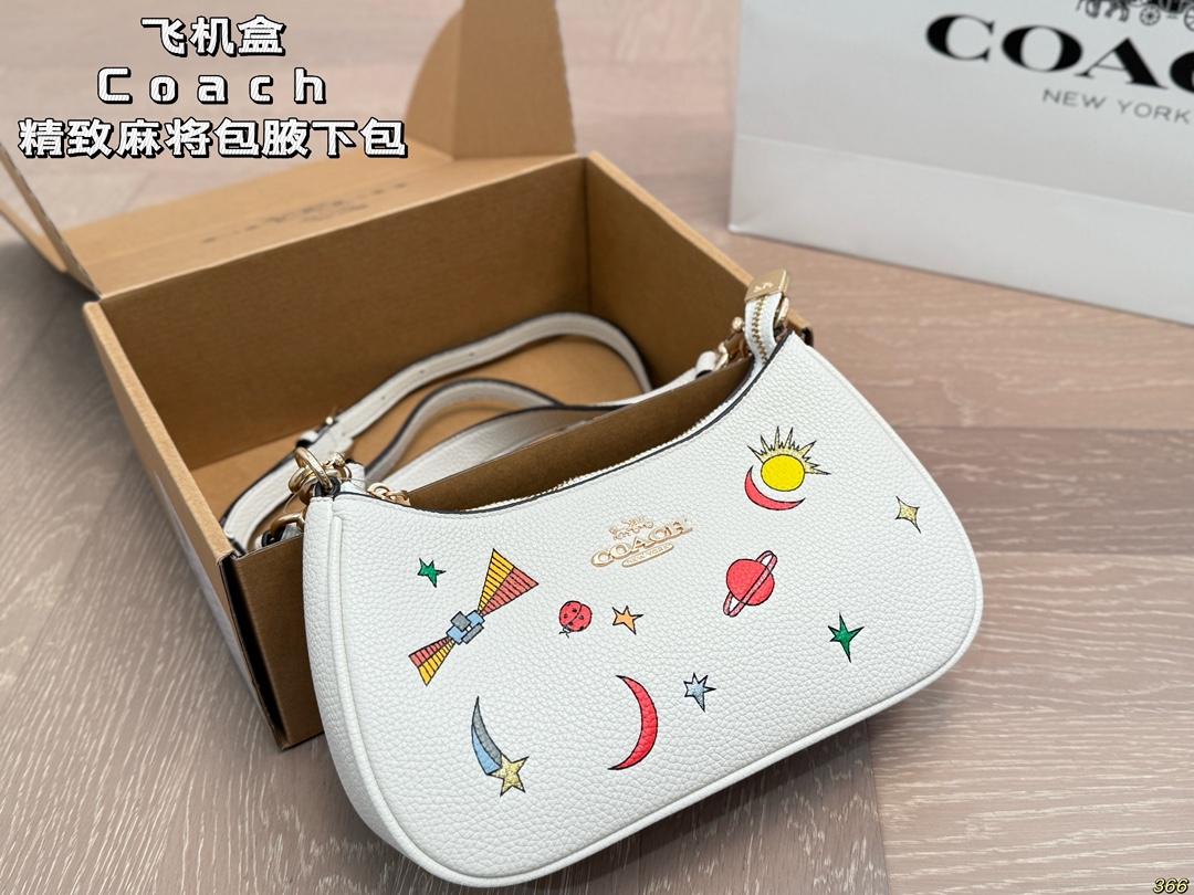 Bolso de mano COACH estilo mahjong en caja de avión. ¡Es demasiado exquisito! Cierre de cremallera, espacio s…