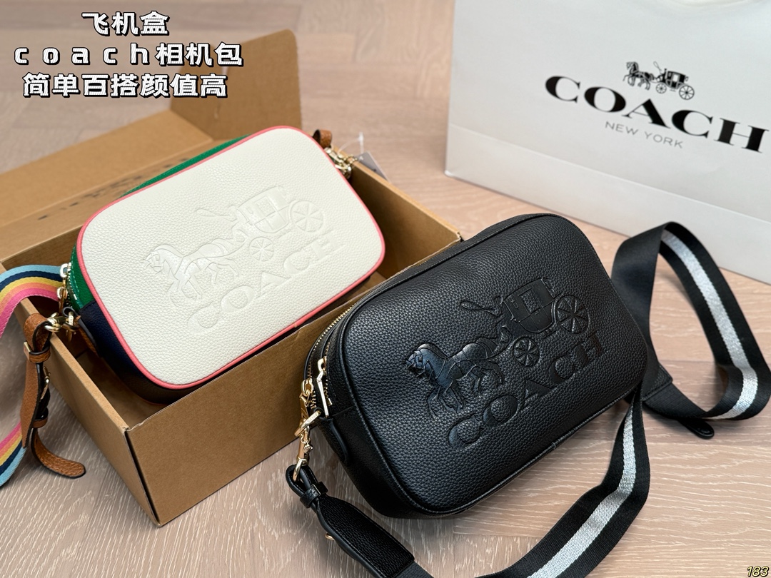 Caja de avión Bolso de cámara Coach de蔻驰 Tiene un aura artística única, simple y versátil, de alta apariencia…