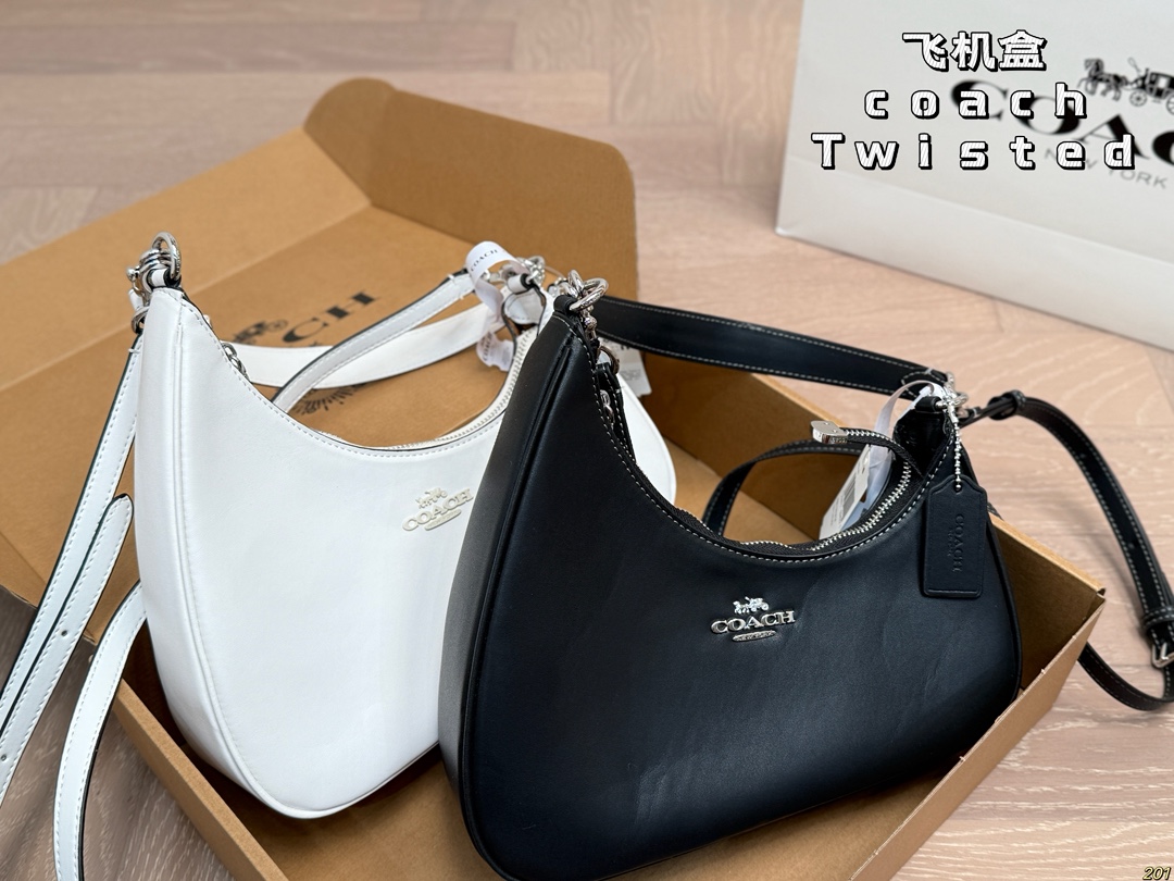 Caja de avión Coach Twisted Teri bolso de hombro, el pequeño detalle rizado retro y elegante, el diseño twist es lo más…
