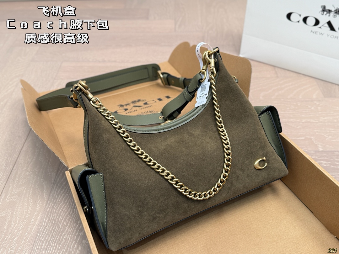 Caja de avión de 3 colores Coach bolso de axila, textura muy elegante, capacidad súper grande y duradera, al usarlo a d…