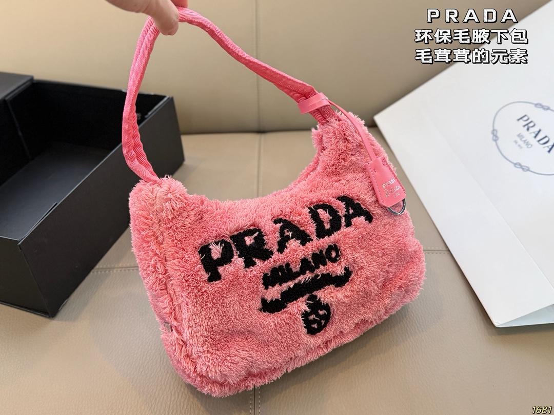 4️⃣color ¥180 | Prada Eco-friendly Fur Armpit Bag | Adding Furry Elements Makes It Instantly Soft | It Becomes Gentle In No Time. | A Plush Bag Is Perfect For Carrying In Autumn And Winter | Not Only Does It Feel Great, It Can Also Keep You Warm | It’s So Soft And Fluffy That I Can’t Resist | Size 24 15