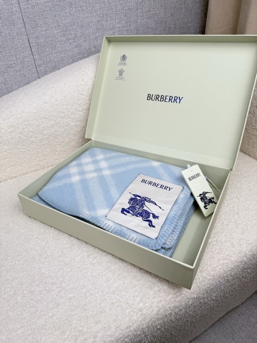 Burberry Wool & Cashmere Blend Scarf in Pale Blue - Luxurious Softness 1 Burberry Wool & Cashmere Blend Scarf in Pale Blue - Luxurious Softness