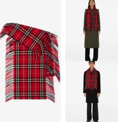 Burberry 2025 Plaid Cashmere Scarf with Fringe - Classic Style, 155x30 cm 1 Burberry 2025 Plaid Cashmere Scarf with Fringe - Classic Style, 155x30 cm