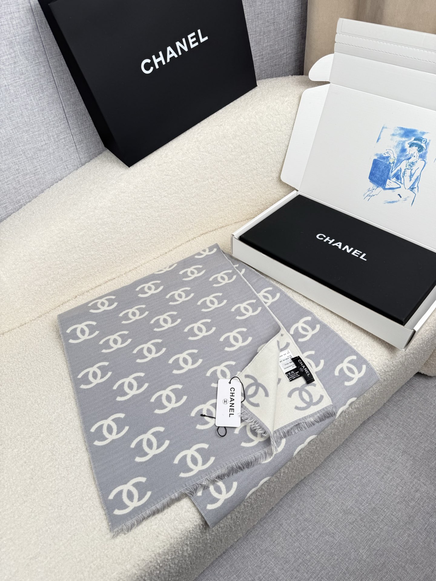 💰。C家。【灰白】【高版！专柜1:1原版复刻！！】认准专柜标！品质1:1保证产品质量！！真香系列！cha