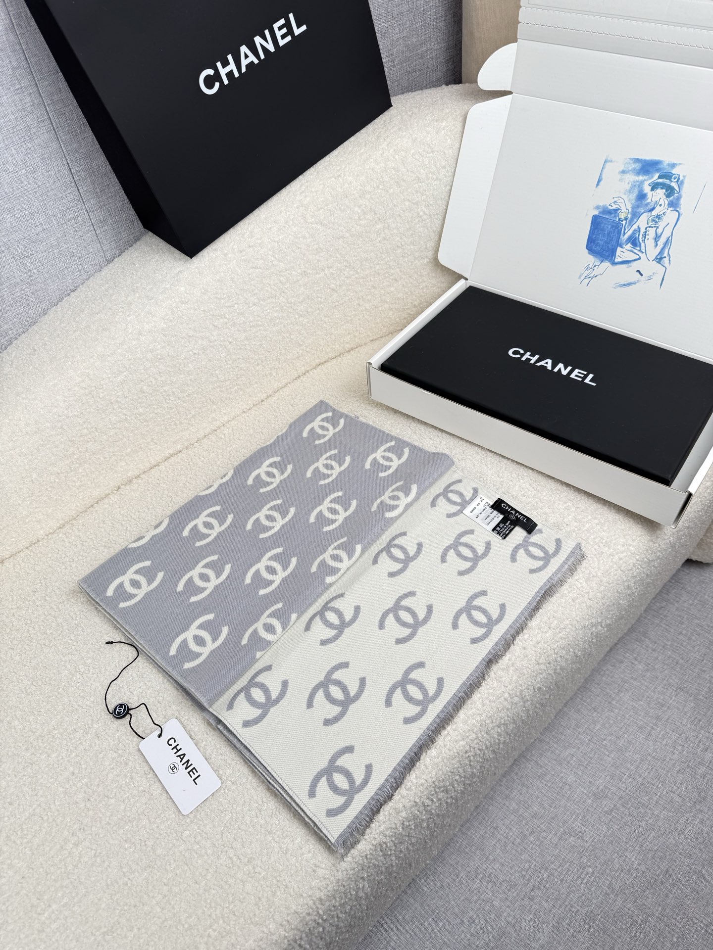 💰。C家。【灰白】【高版！专柜1:1原版复刻！！】认准专柜标！品质1:1保证产品质量！！真香系列！cha